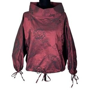 bryn Walker Floral Burgundy Blouse